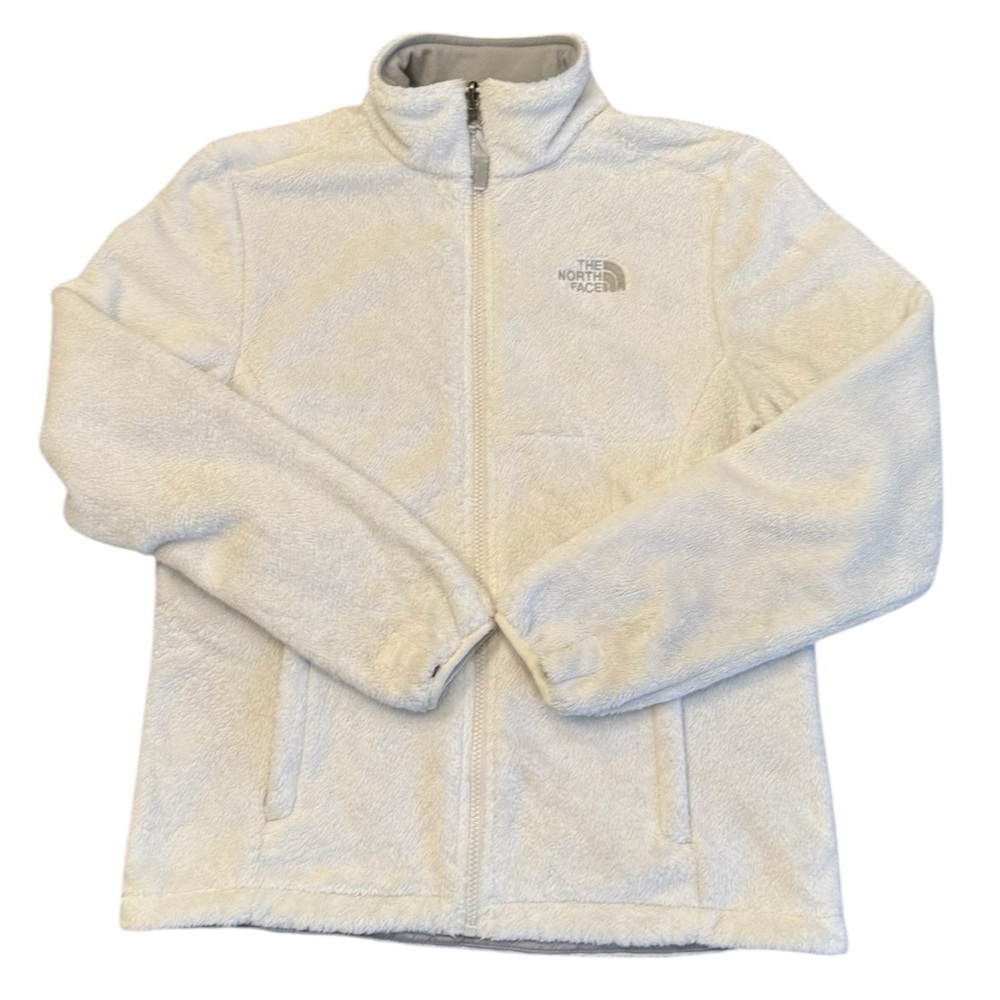 North Face Women's Ositio Off White Zip Up Fleece  Jacket Medium EUC